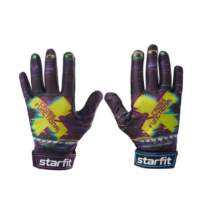 Перчатки для фитнеса WG-104, с пальцами, черный/мультицвет