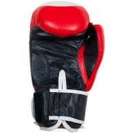 Перчатки боксёрские INDIGO натуральная кожа PS-789 12 унций Красно-черно-белый